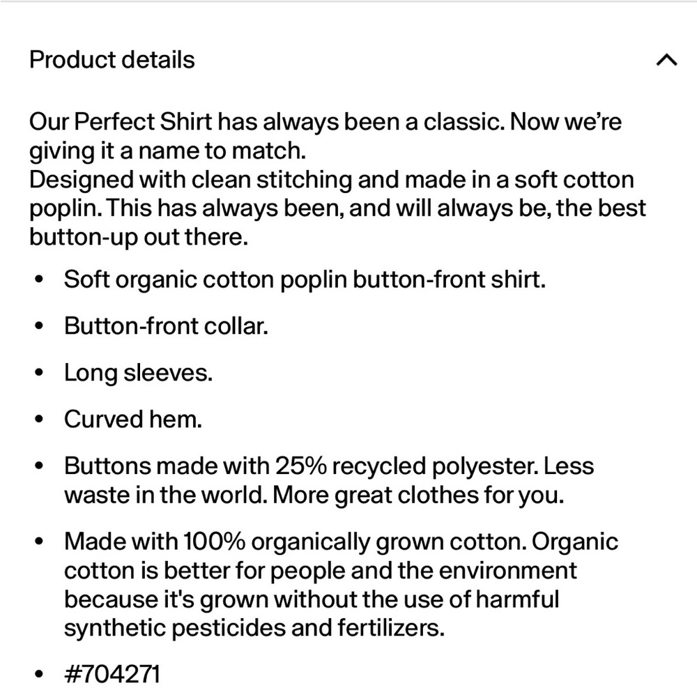Organic Poplin Classic Shirt - Picture 5 of 5